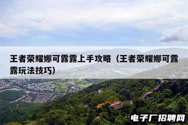 王者荣耀娜可露露上手攻略（王者荣耀娜可露露玩法技巧）