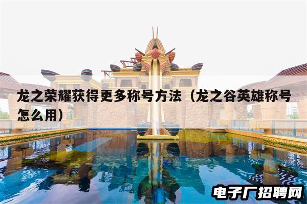 龙之荣耀获得更多称号方法（龙之谷英雄称号怎么用）