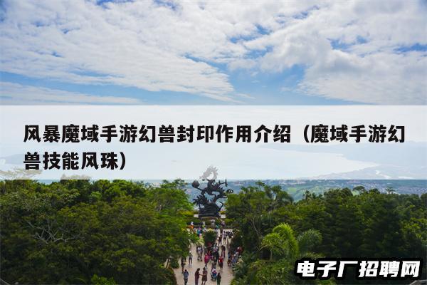 风暴魔域手游幻兽封印作用介绍（魔域手游幻兽技能风珠）