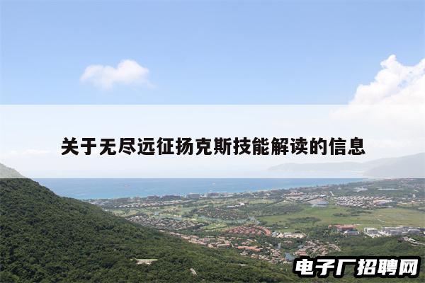 关于无尽远征扬克斯技能解读的信息