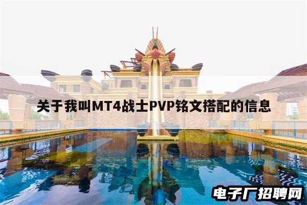 关于我叫MT4战士PVP铭文搭配的信息