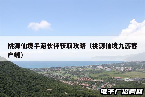 桃源仙境手游伙伴获取攻略（桃源仙境九游客户端）