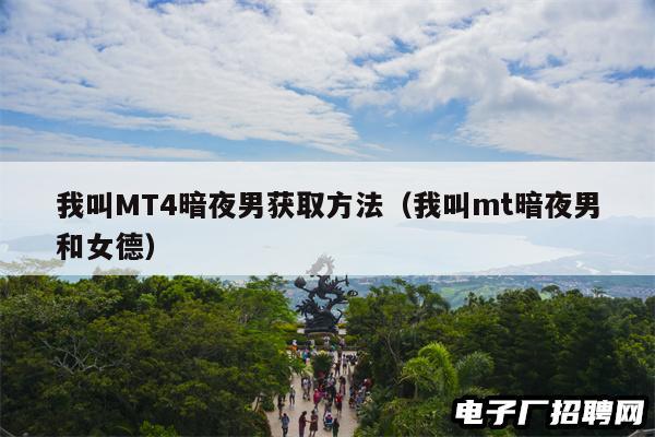 我叫MT4暗夜男获取方法（我叫mt暗夜男和女德）