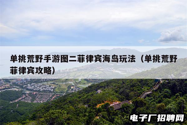 单挑荒野手游图二菲律宾海岛玩法（单挑荒野菲律宾攻略）