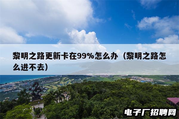 黎明之路更新卡在99%怎么办（黎明之路怎么进不去）