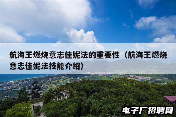 航海王燃烧意志佳妮法的重要性（航海王燃烧意志佳妮法技能介绍）
