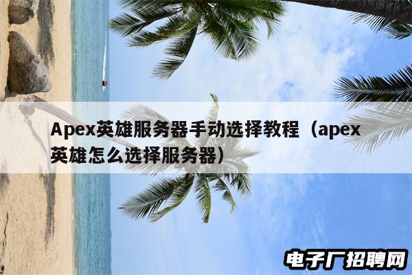 Apex英雄服务器手动选择教程（apex英雄怎么选择服务器）