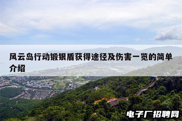 风云岛行动锻银盾获得途径及伤害一览的简单介绍