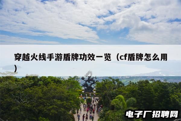 穿越火线手游盾牌功效一览（cf盾牌怎么用）