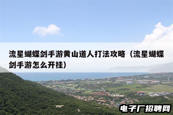 流星蝴蝶剑手游黄山道人打法攻略（流星蝴蝶剑手游怎么开挂）